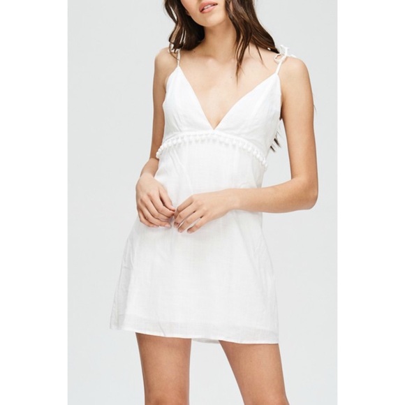 ASOS Dresses & Skirts - ASOS x Emory Park | White Pom Pom Linen Dress